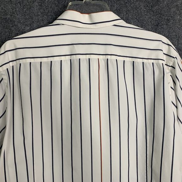 Murano Long Sleeve Slim Fit Button Up Shirt Men Size XL Striped Cotton Blend - Picture 8 of 16